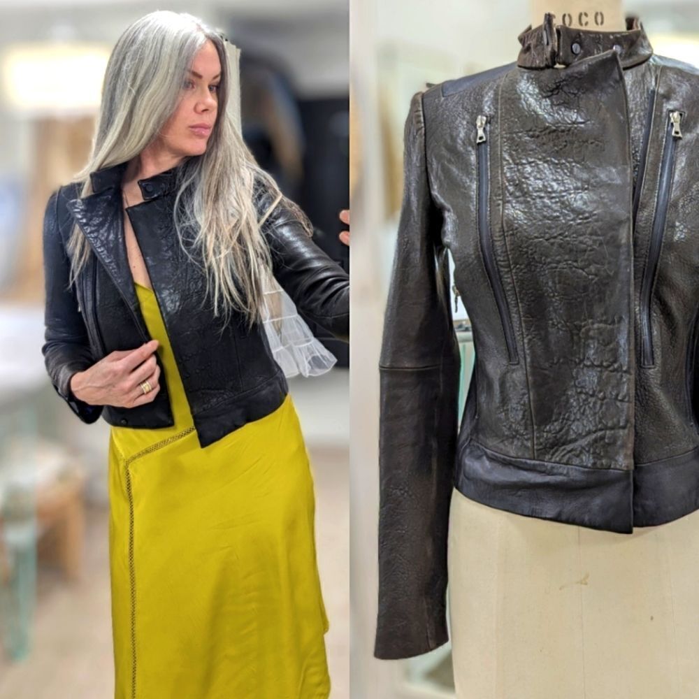 J Brand Leather Moto Jacket - Picture 8 of 10